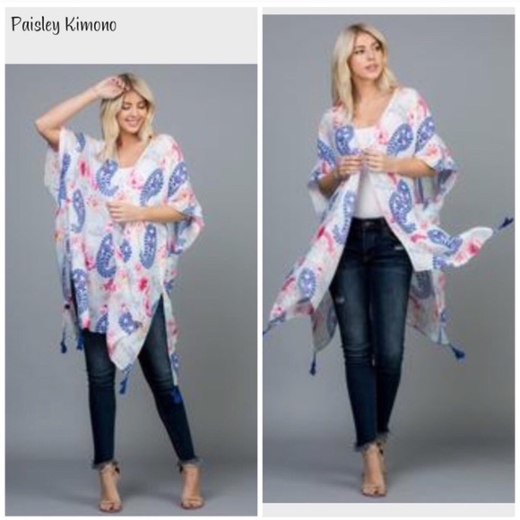 Other - Tropical paisley floral kimono cover up